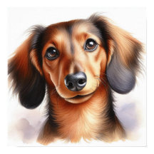 Cute Dachshund-Hund i vattenfärg