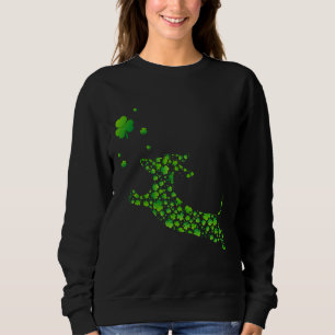 Cute Dachshund Hund med Irish Shamrock T Shirt