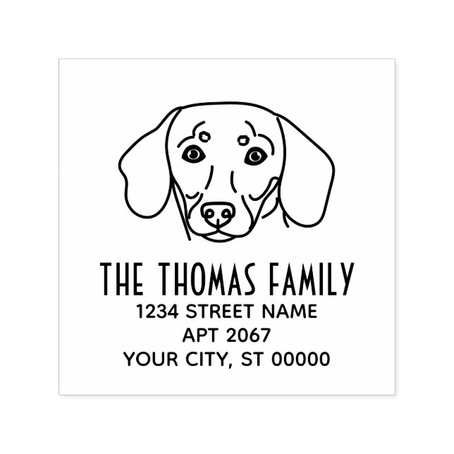 Cute Dachshund Hund Namn Returadress Självfärgande Stämpel (Design)