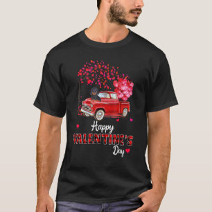 Cute Dachshund Hund Red Lastbil Glad Alla hjärtan T Shirt