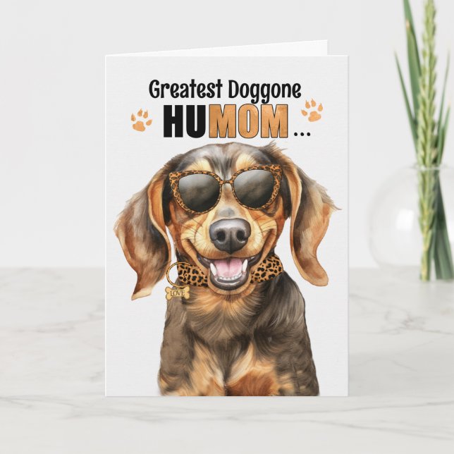 Cute Dachshund Hund Underbarare HuMOM Mors dag Helgkort (Framsida)