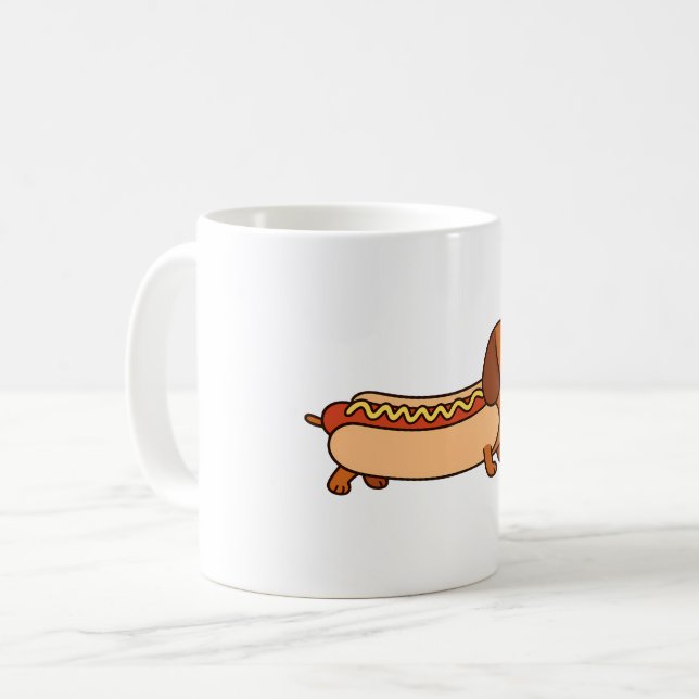 Cute Dachshund-jakt Kaffemugg (Framsida vänster)
