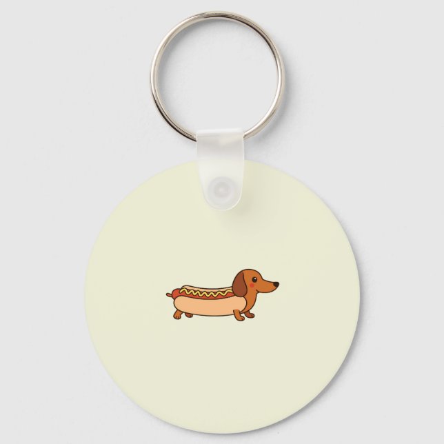 Cute Dachshund-jakt Nyckelring (Framsida)