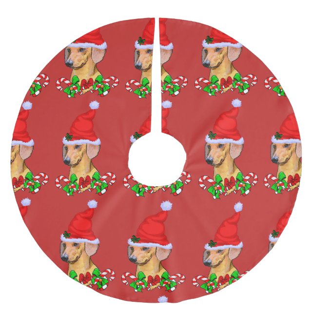 Cute Dachshund jul Merry Julgransmatta Borstad Polyester (Framsidan)