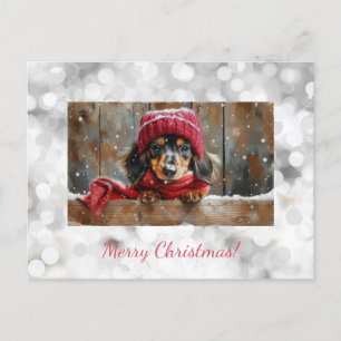Cute Dachshund julvykort Helg Vykort