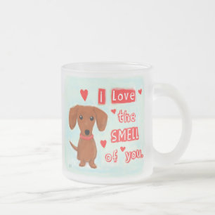 Cute Dachshund Kärlek din mulle   Funny Wiener Hu Frostad Glasmugg