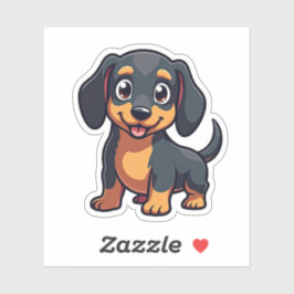 Cute Dachshund, Kawaii Äventyr, Small Klistermärken