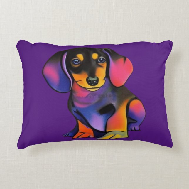 Cute DACHSHUND-kudde/kudde Prydnadskudde (Framsidan)