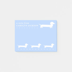 Cute Dachshund Light Blue Anpassningsbar Färger Post-it Block