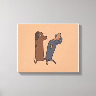 Cute Dachshund Living Room Canvastryck