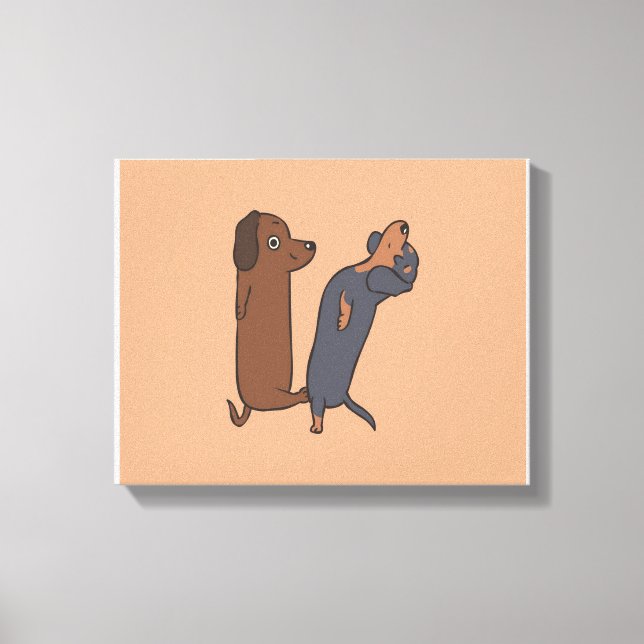 Cute Dachshund Living Room Canvastryck (Framsida)