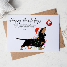 Cute Dachshund Ljus Djurälskare Julplatta, Julkort