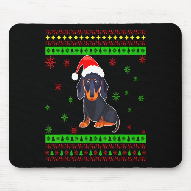 Cute Dachshund Long Dog Mom Merry Xmas New Year  Musmatta (Framsidan)
