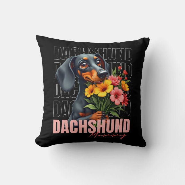 Cute Dachshund Mamma Kudde (Framsida)