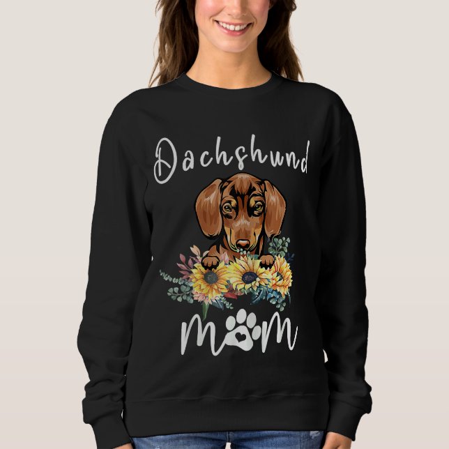 Cute Dachshund Mamma Solros Mamma T Shirt (Framsida)