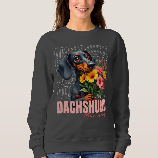 Cute Dachshund Mamma T Shirt (Framsida)