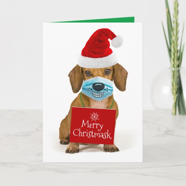 Cute Dachshund med ler från Ansikte Helgkort (Framsida)