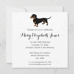 Cute Dachshund Mönster Inbjudningar