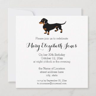 Cute Dachshund Mönster Inbjudningar