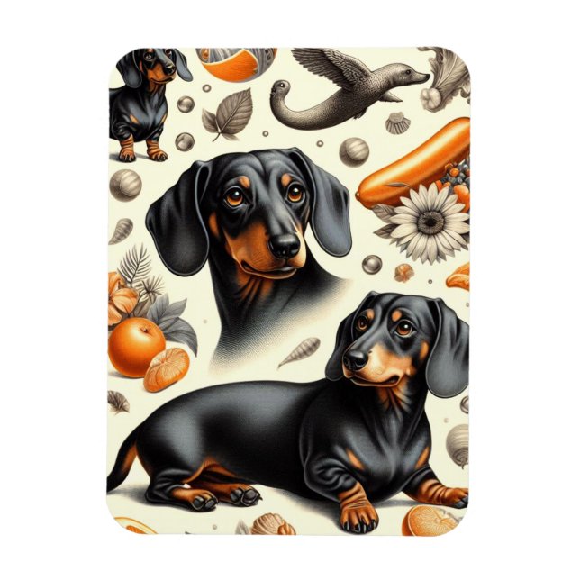 Cute Dachshund Mönster Magnet (Vertikal)