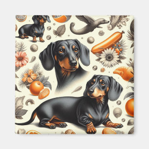 Cute Dachshund Mönster Magnet