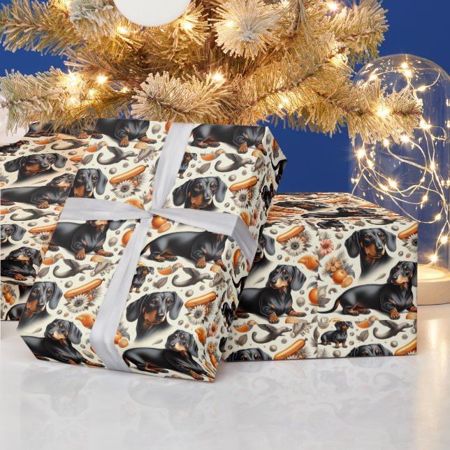 Cute Dachshund Mönster Presentpapper (Helgdagar)