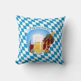 Cute Dachshund Oktoberfest Kudde