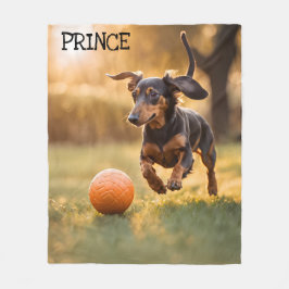 Cute Dachshund Personlig Fleecefilt