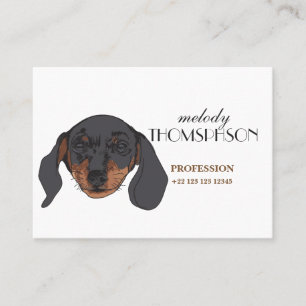 Cute Dachshund Porträtt Visitkort