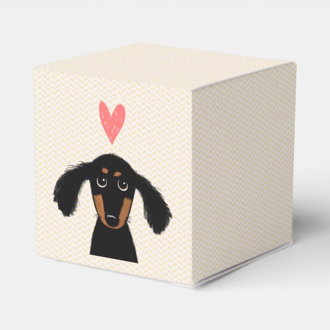 Cute Dachshund Puppy med hjärta Presentaskar (Baksidan Sidan)