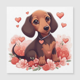 Cute Dachshund Puppy med örhängen