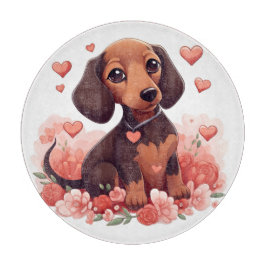 Cute Dachshund Puppy med örhängen