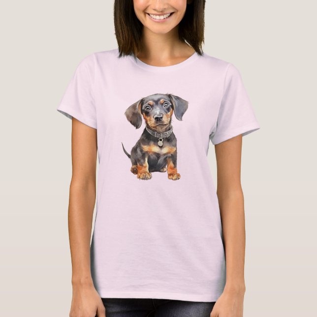 Cute dachshund puppy t shirt (Framsida)