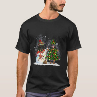 Cute Dachshund Snögubbe Träd Hund älskare Gift for T Shirt