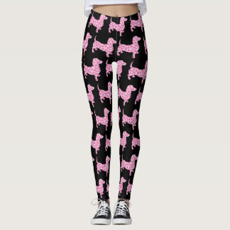 Cute Dachshund som består av Little Rosa Hearts Leggings