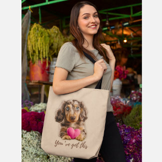 Cute Dachshund Tote Bag You’ve Got This Motivation Tygkasse