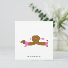 Cute Dachshund Valentines day-hälsningskort för Hu Julkort