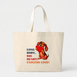 Cute Dachshund Valentines day Heart Älskare Hund Jumbo Tygkasse