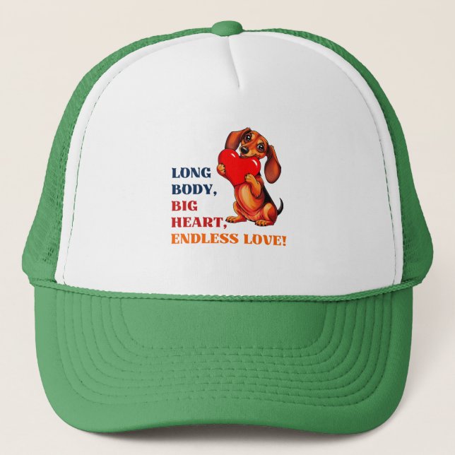 Cute Dachshund Valentines day Heart Älskare Hund Keps (Framsida)