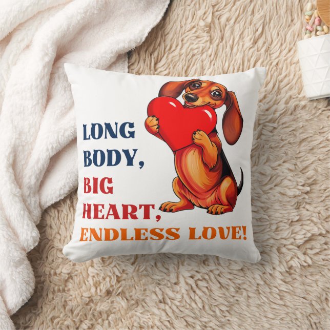Cute Dachshund Valentines day Heart Älskare Hund Kudde (Filt)