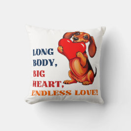 Cute Dachshund Valentines day Heart Älskare Hund Kudde