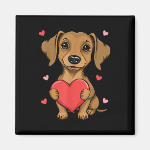 Cute Dachshund Valentines day Heart Älskare Hund M Magnet