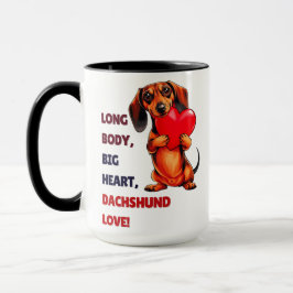 Cute Dachshund Valentines day Heart Älskare Hund M Mugg