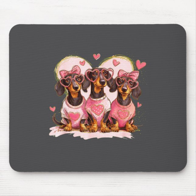 Cute Dachshund Valentines Heart Dog Lover Men Wome Musmatta (Framsidan)