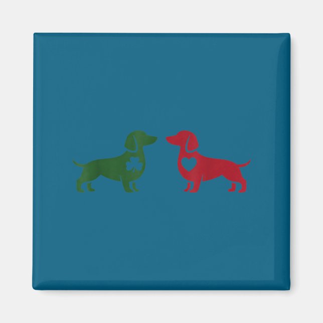 Cute Dachshund Valentines Patrick's Day Lover Dog  Magnet (Framsidan)