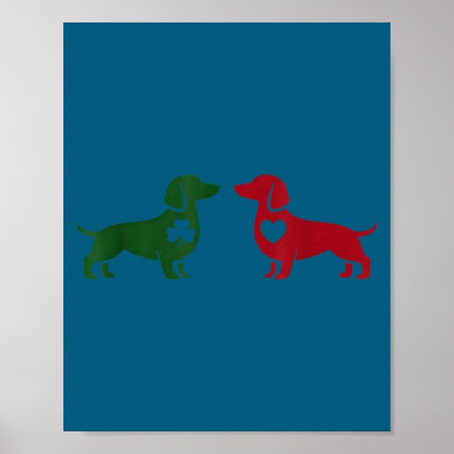 Cute Dachshund Valentines Patrick's Day Lover Dog  Poster (Framsidan)