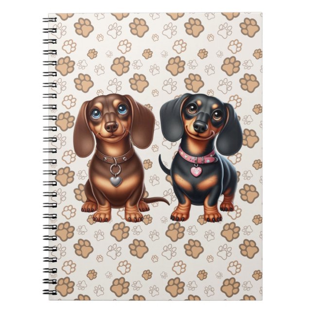 Cute Dachshund-vänner Anteckningsbok (Framsidan)