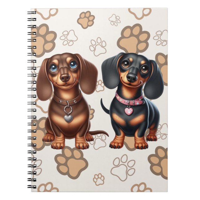 Cute Dachshund-vänner Anteckningsbok (Framsidan)