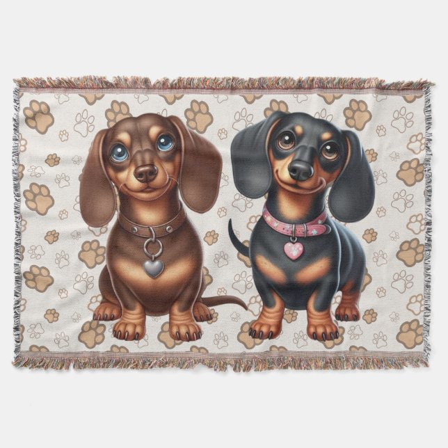 Cute Dachshund-vänner Filt (Framsidan)