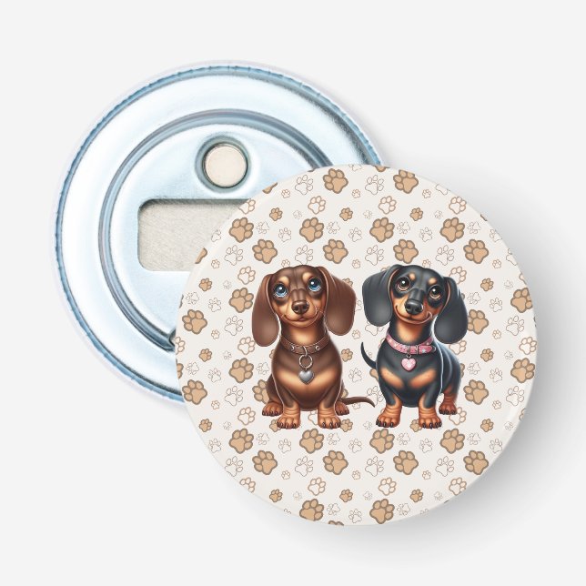 Cute Dachshund-vänner Flasköppnare (Framsidan)
